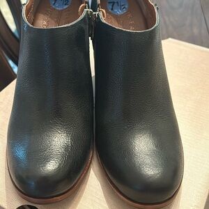 Kork-Ease Black Leather Ankle Booties
